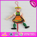 2016 New Products Wooden String Puppet, Most Popular Wooden Puppet, Best Sale Kid Wooden Toy Puppet W02A051